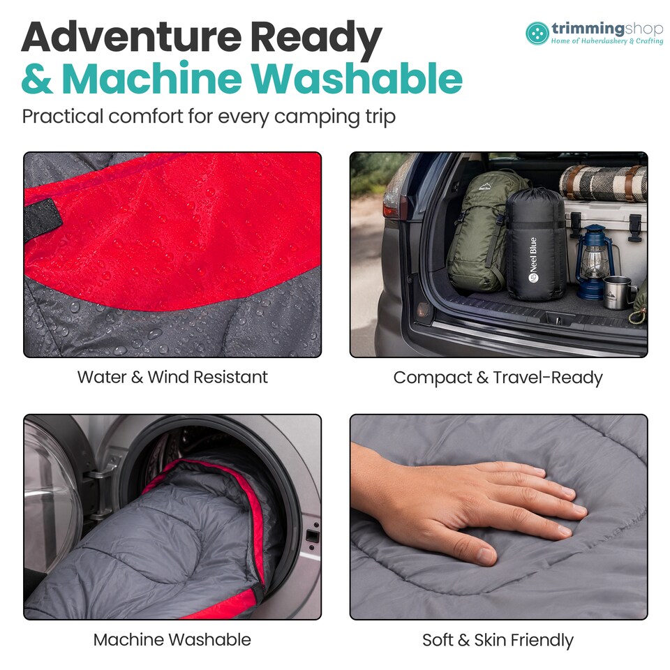 image 1 of 300GSM Sleeping Bag for Adults, Waterproof Camping Gear - 4 Season