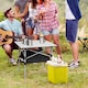 image 2 of Outsunny 70cm Aluminum Roll Top Table w Mesh Bag Camping Outdoor Dining Foldable w Steel Frame Picnic Lightweight Hiking Furniture Desk, Silver