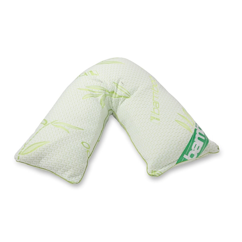 image 1 of Memory Foam V Shape Pillow Orthopedic Maternity Support Soft Cover Green