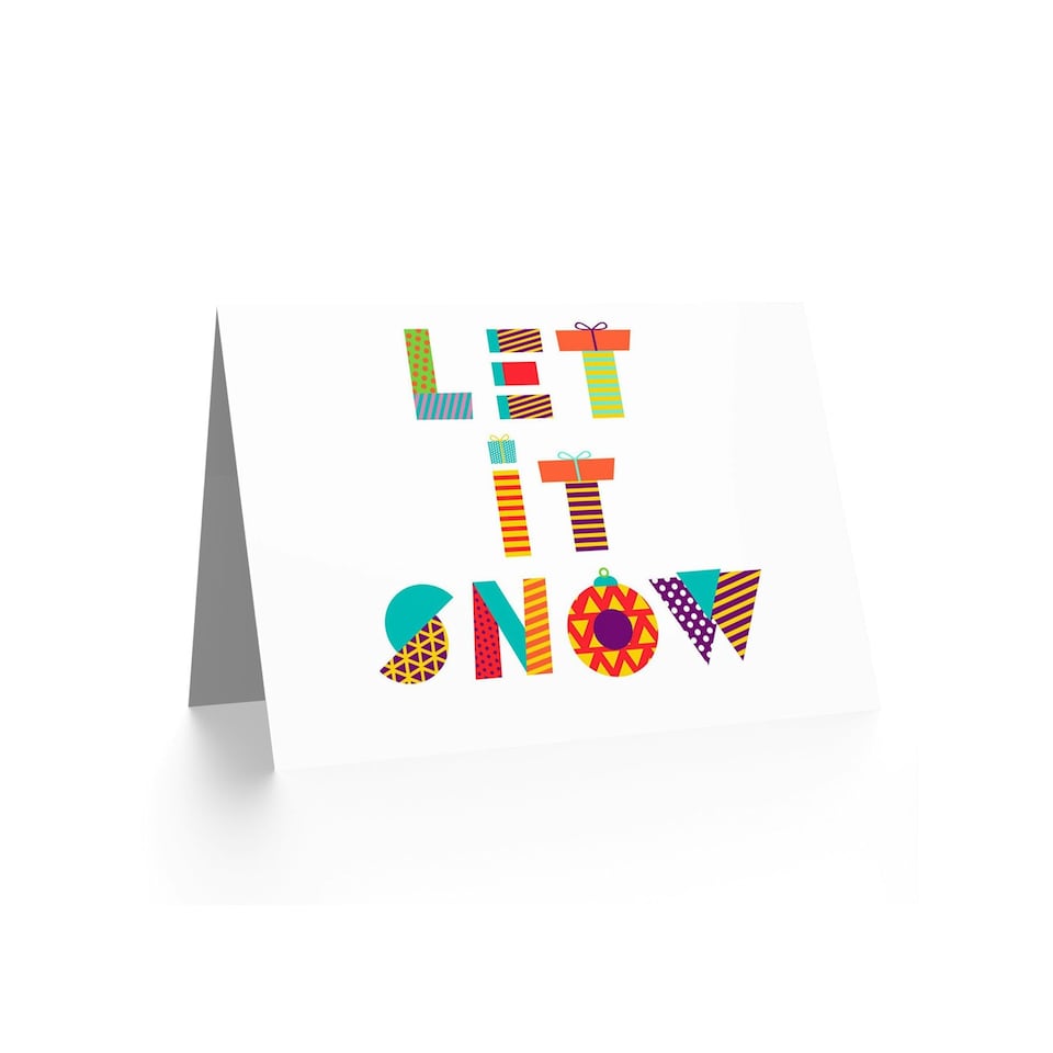 image 1 of Patchwork Let It Snow Christmas Card