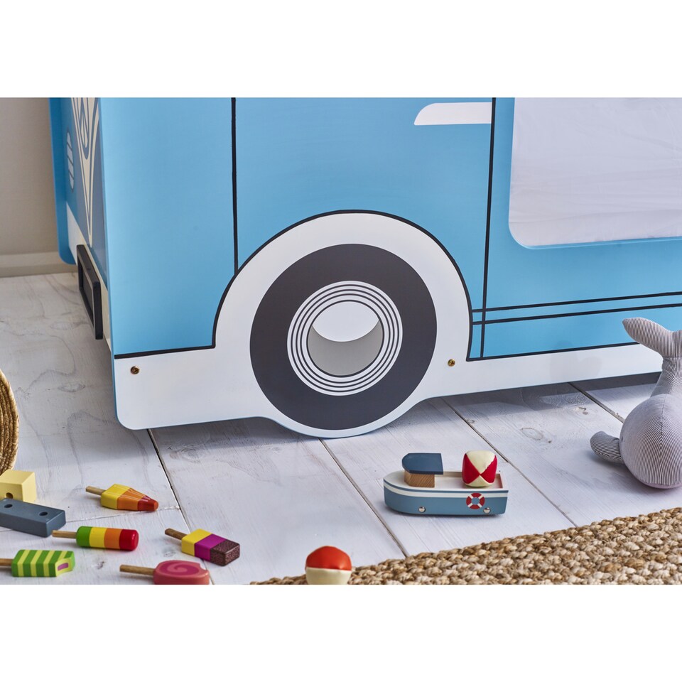 image 1 of Campervan 90cm Single Blue and White Bed