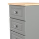 image 5 of Surrey 5 Drawer Tall Bedside Cabinet in Dusk Grey & Bardolino Oak (Ready Assembled) | Grey | Dusk Grey & Bardolino Oak