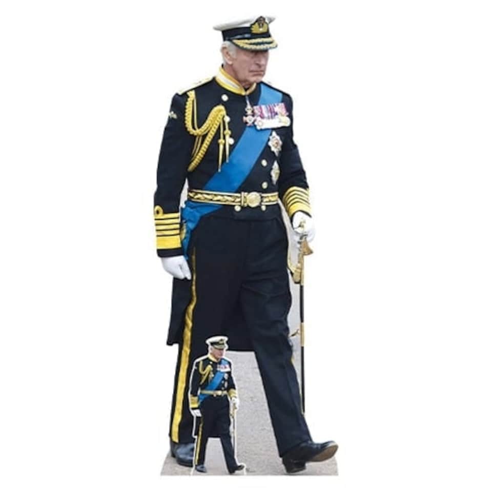 King Charles Marching Royal Uniform Cardboard Cutout 182cm