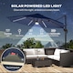 image 3 of Outsunny 3 m Cantilever Roma Parasol Garden Sun Umbrella Outdoor Patio with 360 Degree Rotation Crank and Tilt Aluminium Frame LED Solar Light Cross Base, Blue