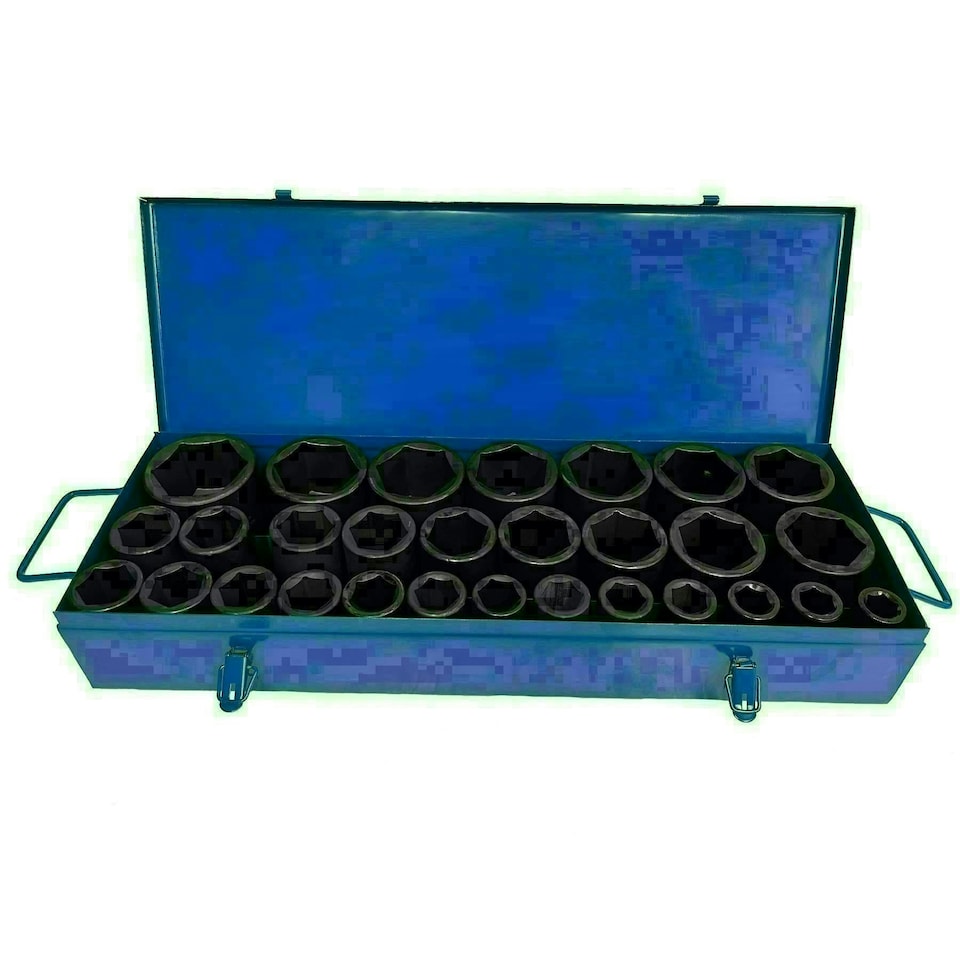image 1 of 3/4in Drive Deep Metric Impact Impacted Socket Set 6 Sided 19mm - 65mm 29pc