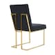 image 4 of Set of 4 Siena Luxury Tufted Velvet Dining Chairs with Gold Frame & Legs - Modern Upholstered Accent Chair | Blue | Blue
