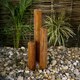 image 2 of Primrose 3 Tiered Corten Steel Tubes Water Feature with LEDs Reservoir 137cm