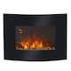 image 1 of HOMCOM Led Wall Mounted Fireplace Curved Glass Electric Fire Place Fire Place 7 Colour Side Lights Slimline, 9001800W, 65cm  52cm