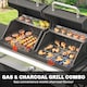image 3 of Outsunny 3 Burner Hybrid Dual Fuel BBQ Gas Grill with Side Burner, Black | Black | Black | 148 x 60 x 110 cm