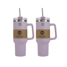 Restore Roomy Stainless Steel XL Hydration Mug 1L Lilac 2 Pack