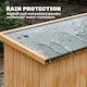 image 4 of Outsunny Wooden Garden Shed Tool Storage Cabinet Double Door Shelf Natural Wood | White