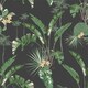 image 2 of Tropical Paradise Wallpaper in Green on Charcoal Multi
