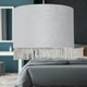 image 5 of First Choice Lighting Set of 2 Fringed Silvery Grey 23cm Fringed Velvet Pendant Shades Silver