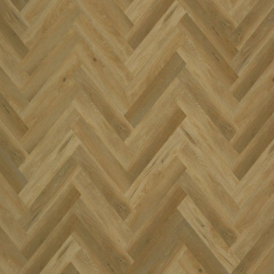 image 1 of Allo LH Golden Oak 8mm SPC Click LVT Flooring Herringbone Wood Effect, For Home & Commercial Use | Brown | Golden | Coverage per Pack: 1.75m² | 1
