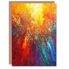 Rainbow Sunrise Sunset Wave Abstract Woman Her Birthday Card