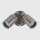 image 4 of ValueLights Silver Twin Spotlight Outdoor Garden IP44 Wired Wall Light
