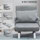 image 5 of HOMCOM Sofa Bed Foldable Portable Sleeper Lounge w/ Pillow Light Grey