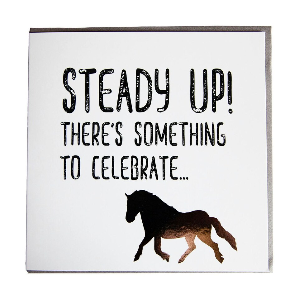 Gubblecote Steady Up Greetings Card - White/Black - One Size