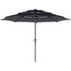 image 1 of Outsunny 3-Tier Garden Parasol w/ Solar LED Lights, Tilt, Crank Handle 
