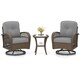 image 2 of COSTWAY 3 Pieces Patio Rattan Bistro Conversation Set Grey