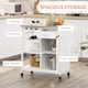 image 4 of HOMCOM Compact Kitchen Trolley Utility Cart on Wheels with Wine Rack, Drawer, Open Shelf and Storage Cabinet for Dining Room, White