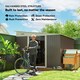 image 4 of Outsunny 11.3x9.2ft Steel Garden Storage Shed w/ Sliding Doors & 2 Vents, Grey