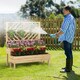 image 3 of COSTWAY Raised Garden Bed w/Trellis Elevated Planter Box Natural