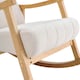 image 3 of Living and Home Velvet Upholstered Tufting Rocking Chair White