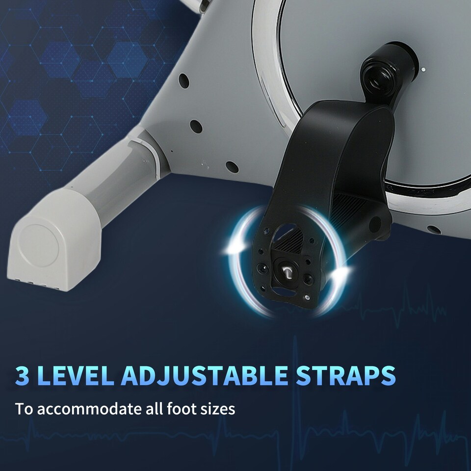 image 1 of SPORTNOW Pedal Exerciser with Eight-Level Magnetic Resistance, Grey