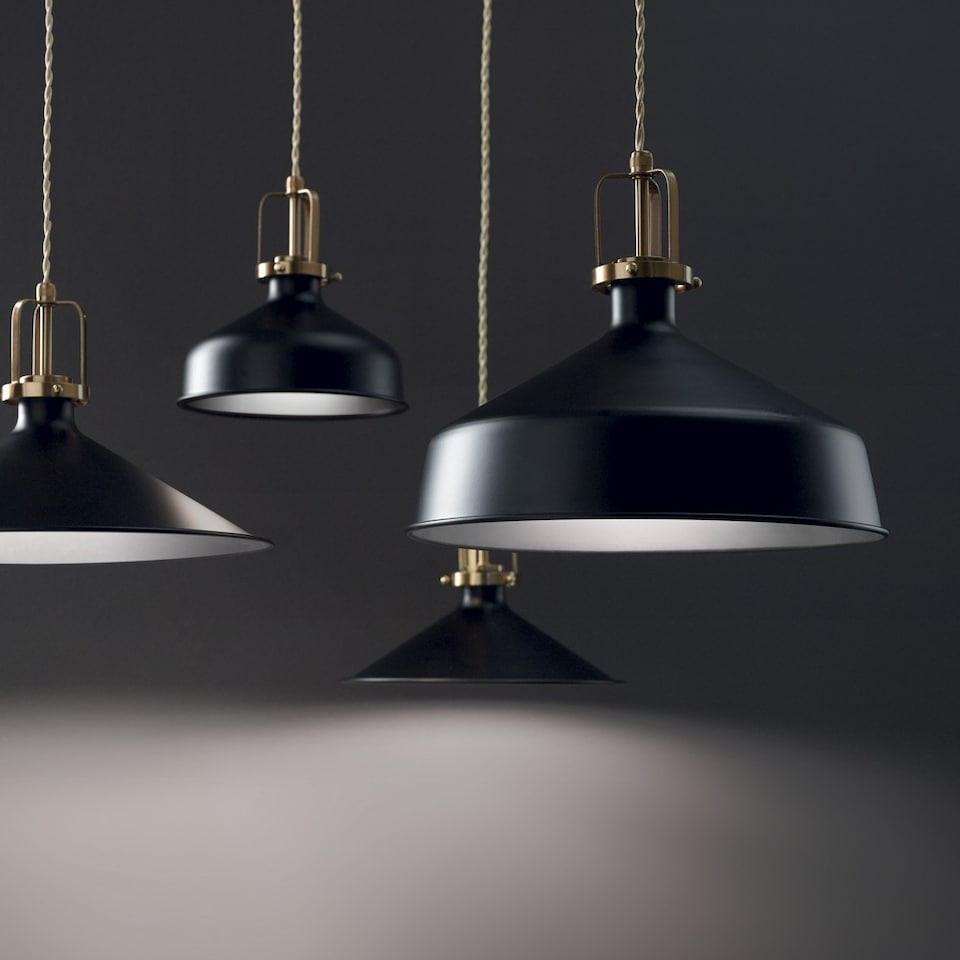 image 1 of Eris-1 Indoor Dome Ceiling Pendant Lamp 1 Light Black, E27