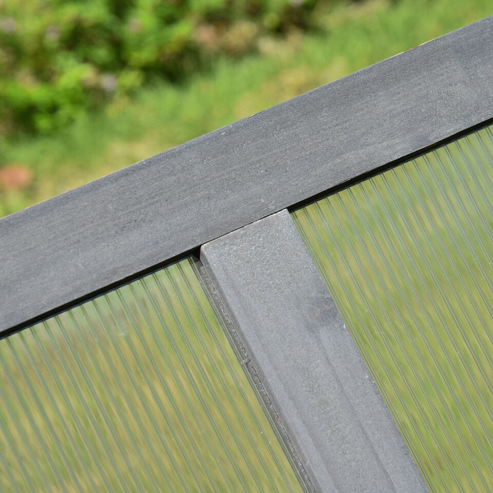 image 1 of Outsunny Square Wooden Outdoor Greenhouse for Plants PC Board 100 x 65 x 40cm