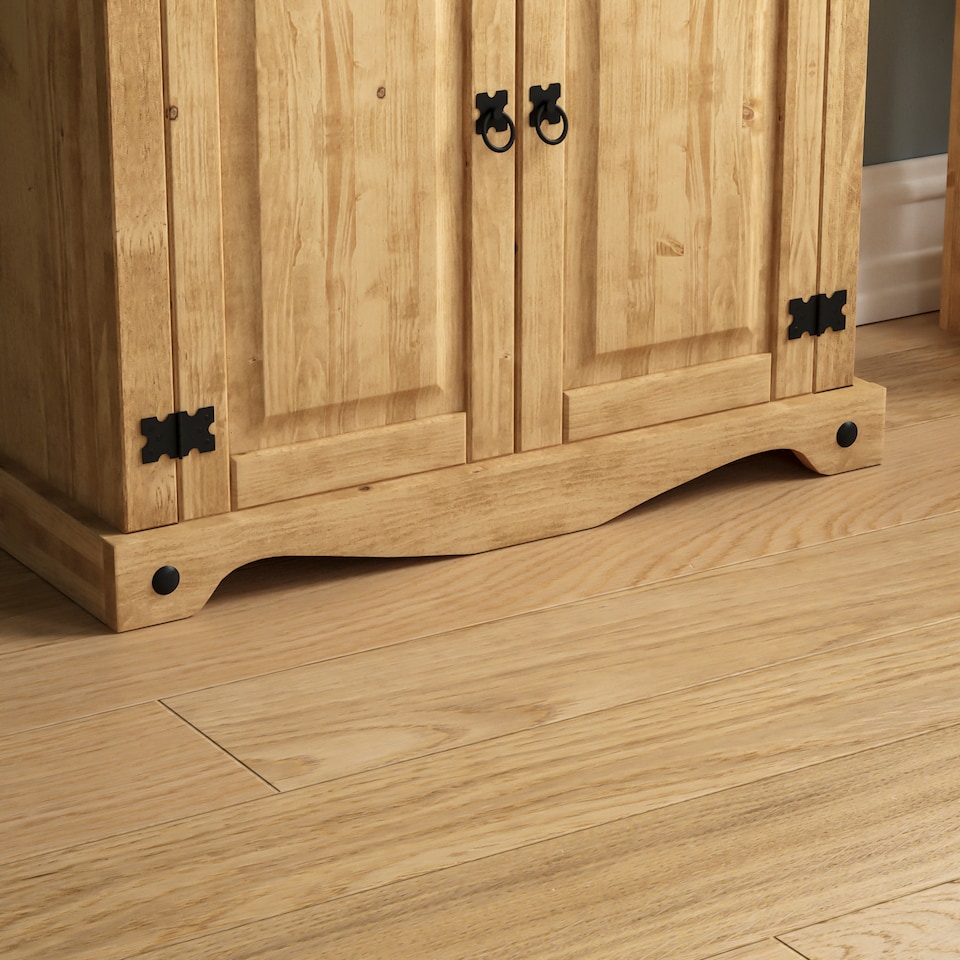 image 1 of Vida Designs Corona 2 Door Bookcase Storage Shelf, Solid Pine Wood