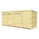 image 1 of 16 x 6 Feet Pent Security Shed - Single Door - Wood - L178 x W474 x H201 cm Brown