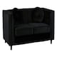 image 2 of Farah Two Seat Black Velvet Sofa Black
