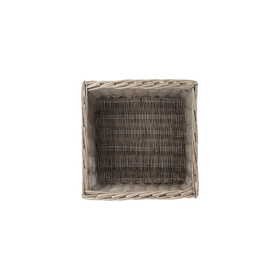 image 1 of Wicker Antique Wash Open Storage Basket Small | Brown | Brown