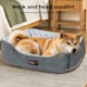 image 5 of Skylos Large Dog Bed Pet Cushion Fluffy Plush Washable for Calming Anxiety | Grey | Large | L