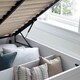 image 6 of 4ft6 Double White Wood Wooden Lift Up Ottoman Storage Bed Frame Bedstead