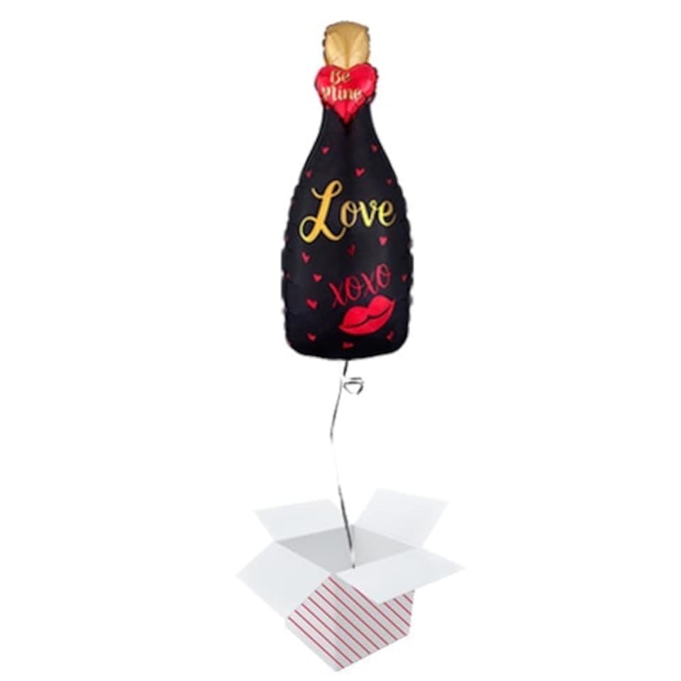 Valentine's Bubbly Love 3D Helium Foil Giant Balloon - Inflated Balloon in a Box