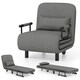 image 4 of COSTWAY 3-in-1 Convertible Sofa Bed Sleeper Chair Dark Grey Grey