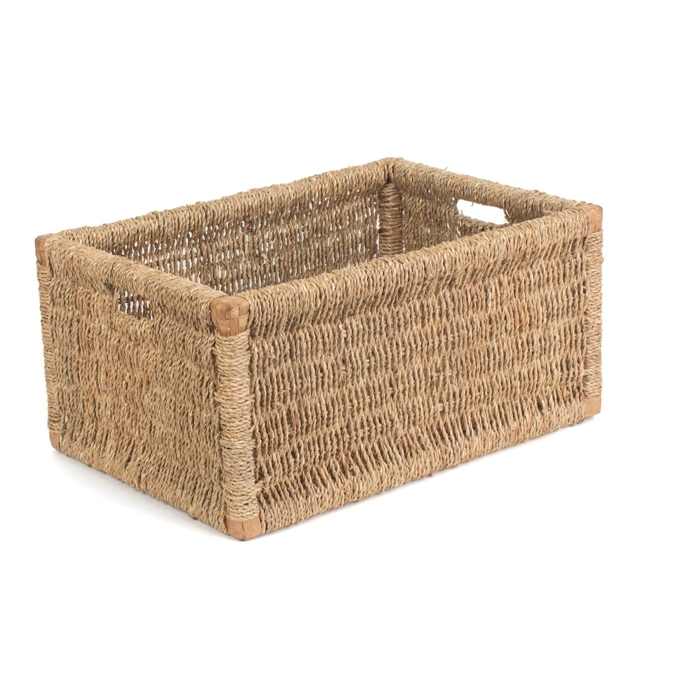 image 1 of Set of 3 Seagrass Storage Basket | Green | Green | Not provided