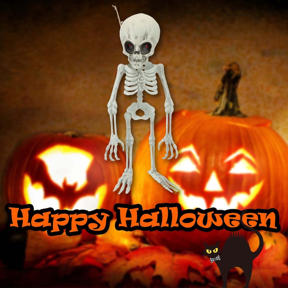 image 1 of PMS Halloween Alien Hanging Skeleton Decoration, White