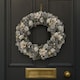 image 3 of eo Luxury Extra Large Frosted Pinecone Winter Wreath 50cm Home Artificial Christmas Festive Front Door Decoration | Grey | Frosted Grey