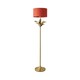 image 4 of ValueLights Christina Rust Red Drum Shade Gold Palm Leaf Single Stem Floor Lamp and Bulb Gold
