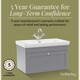 image 6 of Bathroom Wall Hung 1-Drawer Vanity Unit & Fireclay Basin, Grey, 800mm | Grey | Satin Grey | 470 x 830 x 496mm