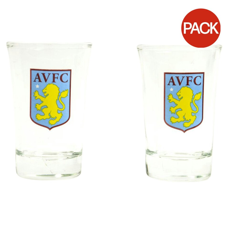 image 1 of Aston Villa FC Shot Glass (Pack of 2) - Burgundy/Yellow - One Size