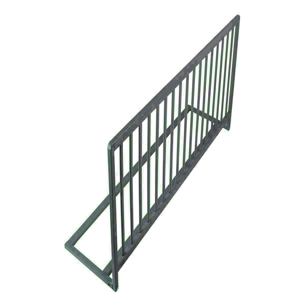 image 1 of Safetots Extra Wide Extra Tall Wooden Bed Guard, Grey, 60cm High x 140cm Wide, Toddler Bedrail for Safety, Secure Child Bed Rail