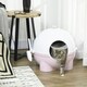 image 7 of PawHut Large Cat Litter Box w/ Scoop, Front Entrance, 53 x 51 x 48cm - Pink