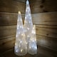 image 2 of Snowtime Set of 3 Ice & Warm White Coloured Flashing LED Christmas Pyramids