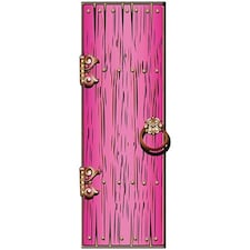 Pink Magical Single Door Lifesize Cardboard Cutout 195cm