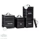 image 3 of Harbour Housewares 4 Piece Black Vintage Metal Kitchen Canisters Set Utility Storage Utility Containers Storage Box Storage Container